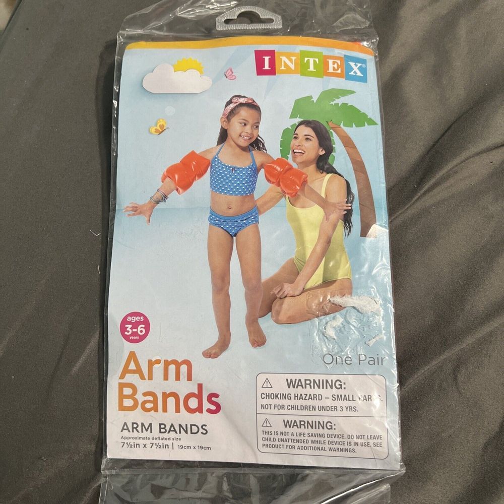 Intex Arm Bands Floats 7 1/2" X 7 1/2" Ages 3-6 #59640EP One‎ Pair Floaties